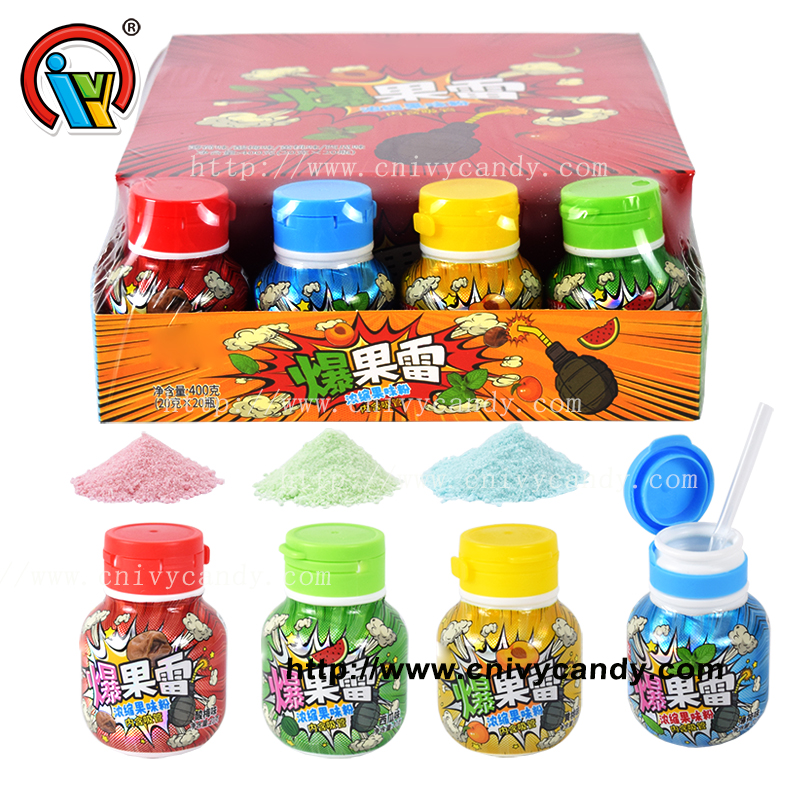 sour powder candy bottle