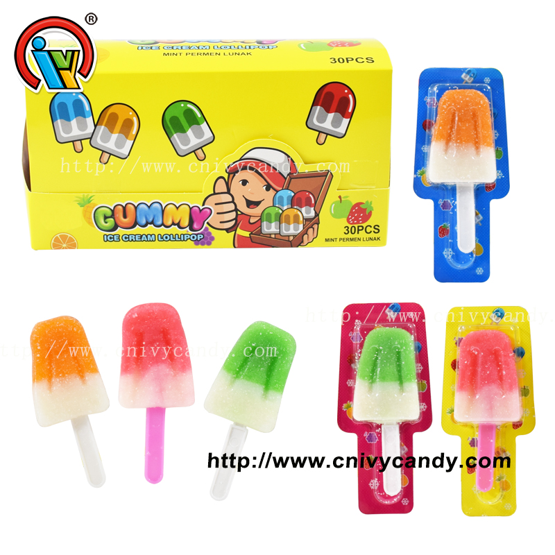 ice cream gummy lollipop candy ongenisa ngaphandle