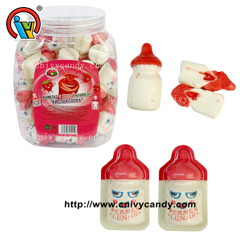 Candy importer nipple shape gummy candy with jam