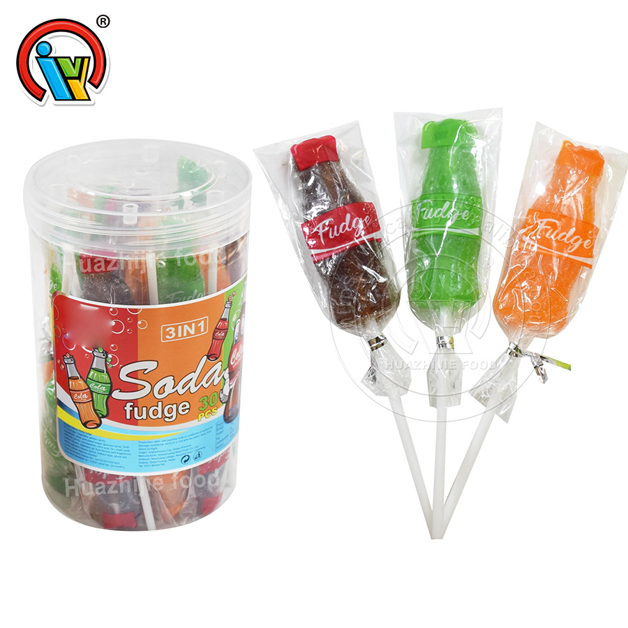i-halal-cola-shape-gummy-lollipop-candy-supplier