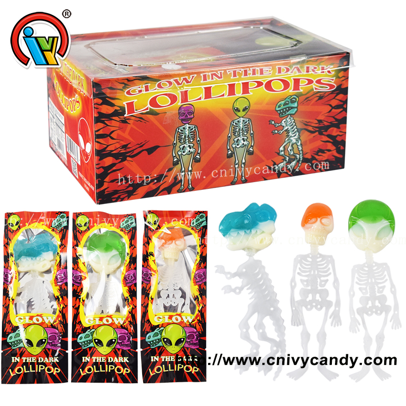 Glow in the dark lollipop candy