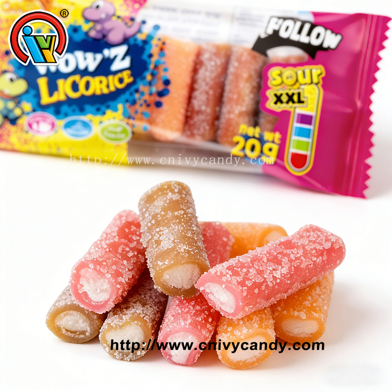 liquorice sour tubes gummy candy supply